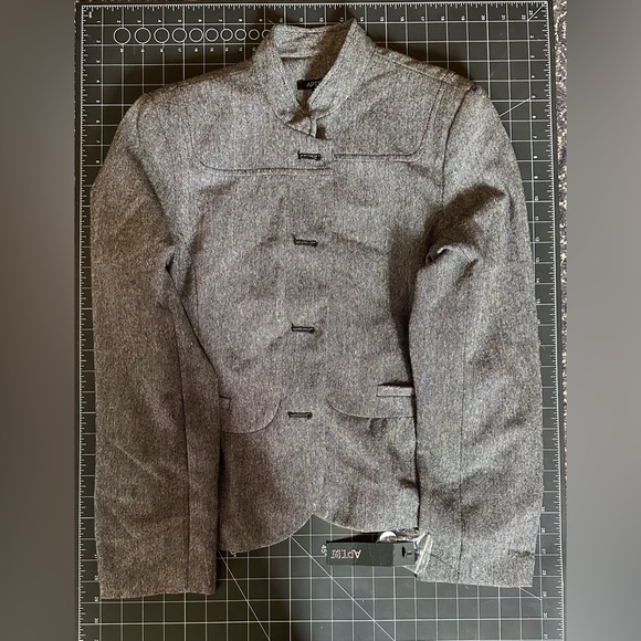 NWT APT 9 Blazer Jacket Black and White Tweed Peplum Lined Lightweight - Picture 9 of 11